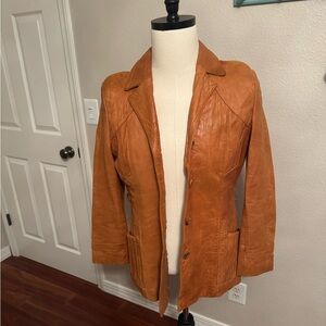 Vintage Wilson cognac leather jacket brown 70’s style